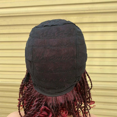 Box Braided Wigs For Black Women Crochet Hair 2 Twist Ombre Bug African Synthetic Short Bob Braiding Hair Wig Extensions Hair