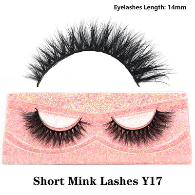 FOXESJI Real Mink Fluffy Short Eye Lashes Extension Wispy Soft Natural Short False Eyelashes Daily Wear Full Strip Lashes Makeup