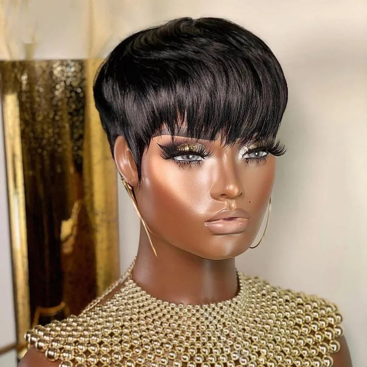 Short Straight Pixie Cut Human Hair Wig - JoySky Hair