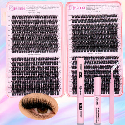 Lashes Cluster DIY Lash Extension Mixed Tray Clusters Eyelashes Soft Natural Individual Lashes Reuseable With Lash Tweezer