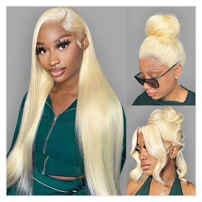 Blonde 360 Lace Frontal Wigs Human Hair 200% Density 613 Stright Lace Front Wig Human Hair Pre Plucked 360 Full Lace Wigs 38inch