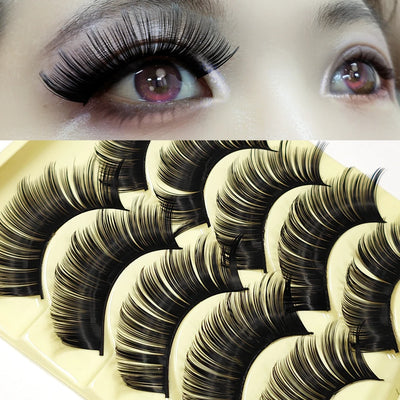 5 Paris Cat Eye False Eyelashes Long Thick Cosplay Fake Eye Lashes Extension Smokey Natural Makeup Handmade Reusable