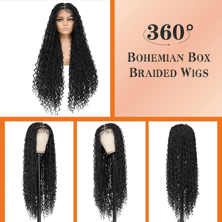 Long Twisted Box Braid Lace Wig - JoySky Hair