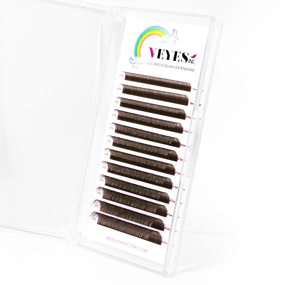 Latte Brown Volume Lash Extensions – 8–16mm