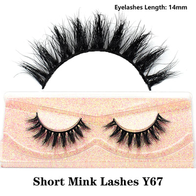 FOXESJI Real Mink Fluffy Short Eye Lashes Extension Wispy Soft Natural Short False Eyelashes Daily Wear Full Strip Lashes Makeup