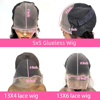 Gluless Body Wave Human Hair Wigs 13x6 HD Transparent Lace Frontal Human Hair Wigs 30 40 Inch Remy Body Wave Lace Front Wig