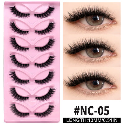 VELTRINAY Cat Eye False Eyelashes Natural Voume Fake Eyelash Faux Mink Eye Lashes Clear Eyelash Band Fake Lashes Makeup