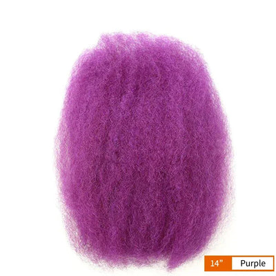 50g/Pc New Purple Color Remy Hair Extensions Afro Kinky Bulk Human Hair Extensions For Braiding DreadLock #2 #4 99J
