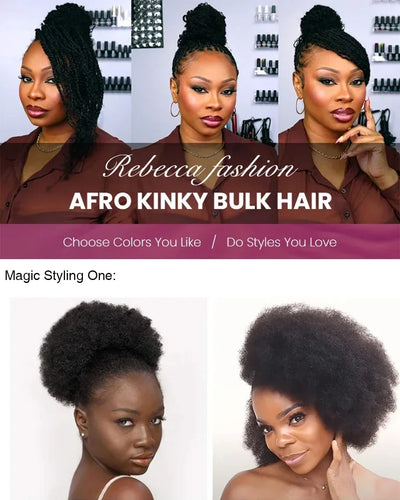 Best Quality QVR Afro Kinky Bulk Hair for Dreadlocks Affordable Sale Top Tight Kinkys for Loc Repair Twist Braiding 1 Pack 50g