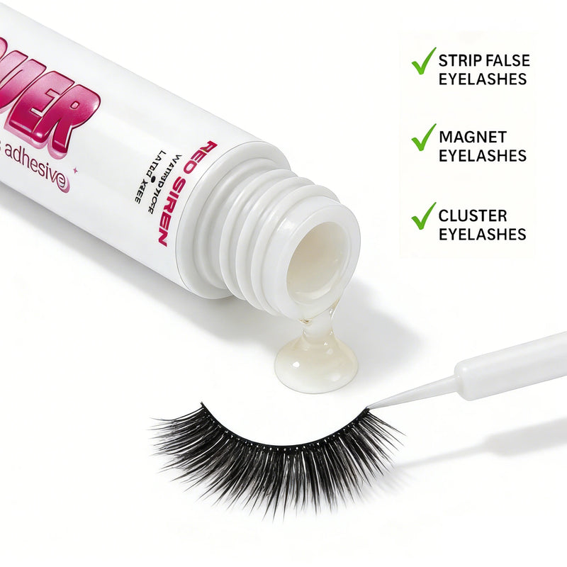 RED SIREN False Eyelash Glue Latex-Free Waterproof Super Strong White Glue for Eyelashes 5ml Full Strip Lashes Glue Makeup Tool