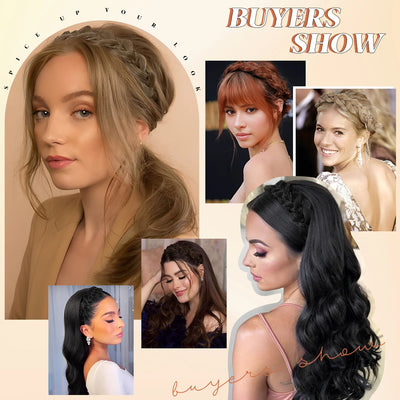 SARLA Synthetic Butterfly Braided Headband Hair Belt Plaited Hairband Bohemian Style Women Hairstyle Hairpieces H26