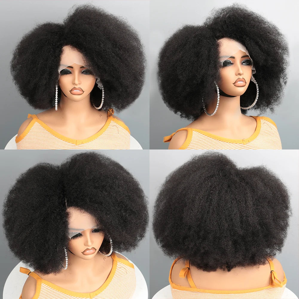 Short Kinky Curly HD Lace Front Hair Wig