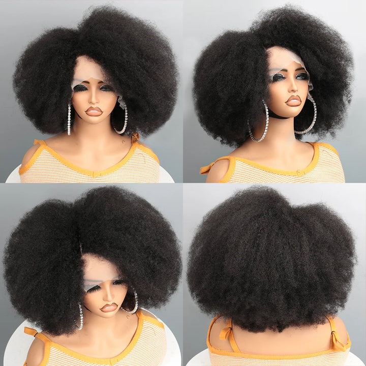 Short Kinky Curly HD Lace Front Hair Wig