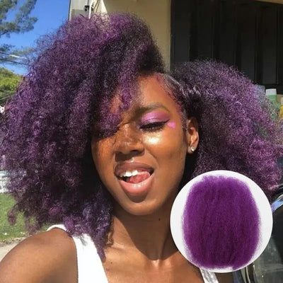 50g/Pc New Purple Color Remy Hair Extensions Afro Kinky Bulk Human Hair Extensions For Braiding DreadLock #2 #4 99J