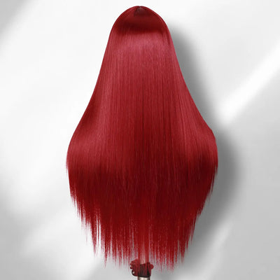 30 Inch Red Straight Wig Human Hair 13x4 Hd Lace Frontal Wigs Human Hair Brazilian Colored Straight Lace Front Wig Density 250%