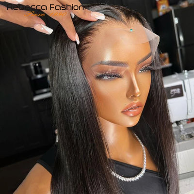Short Bob Lace Front Human Hair Wigs 180% Density