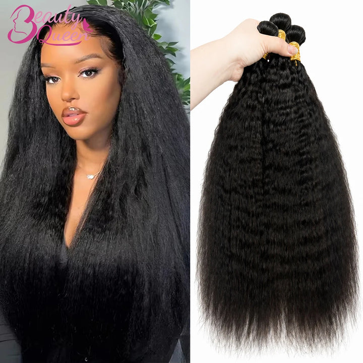Kinky Straight Human Hair Bundles – Natural Yaki Texture - JoySky Hair