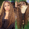 Glueless Curly Wigs Highlight Wig Human Hair 13x6 HD Lace Frontal Wigs 100% Human Hair Water Deep Curly Wave HD Lace Front Wig