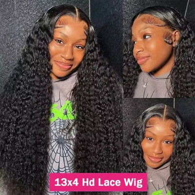 Burmese Curly Wigs 220% Density 13x4 13x6 Lace Frontal Human Hair Wigs Curly Natural Color Curly Human Hair With Spiral End