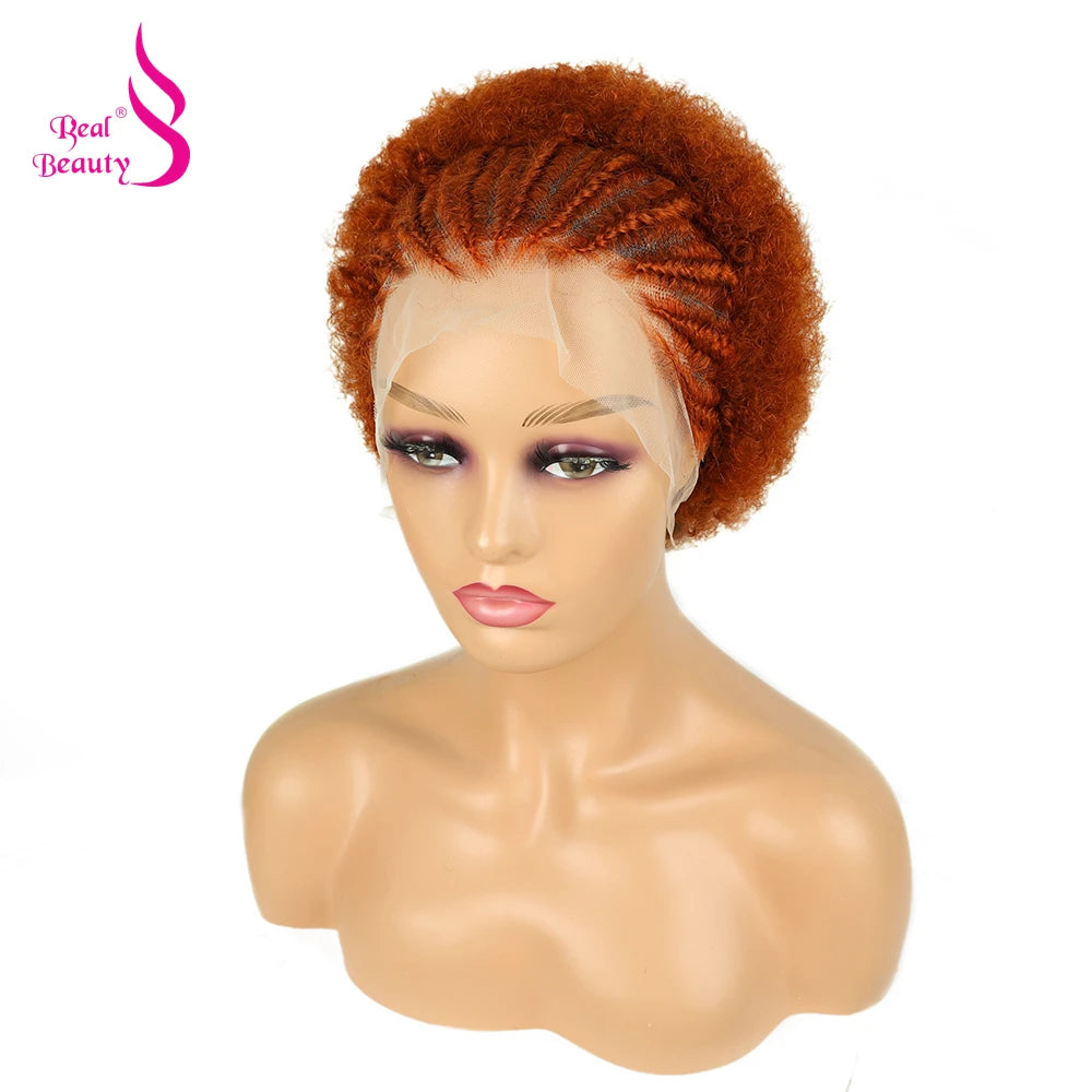 Afro Kinky Curly Braided Lace Front Wig - JoySky Hair