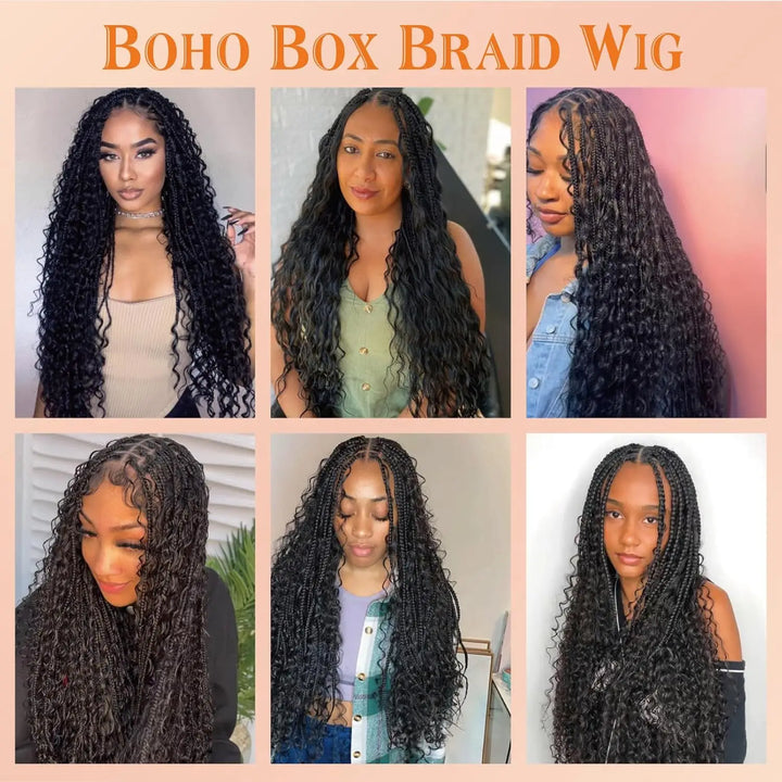 Long Twisted Box Braid Lace Wig - JoySky Hair
