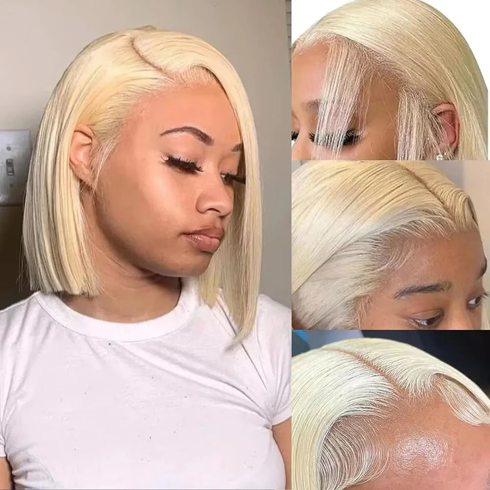 Blonde Straight Bob Lace Front Human Hair Wig