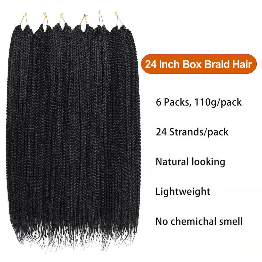 Pre-Looped Box Braided Crochet Hair Wig