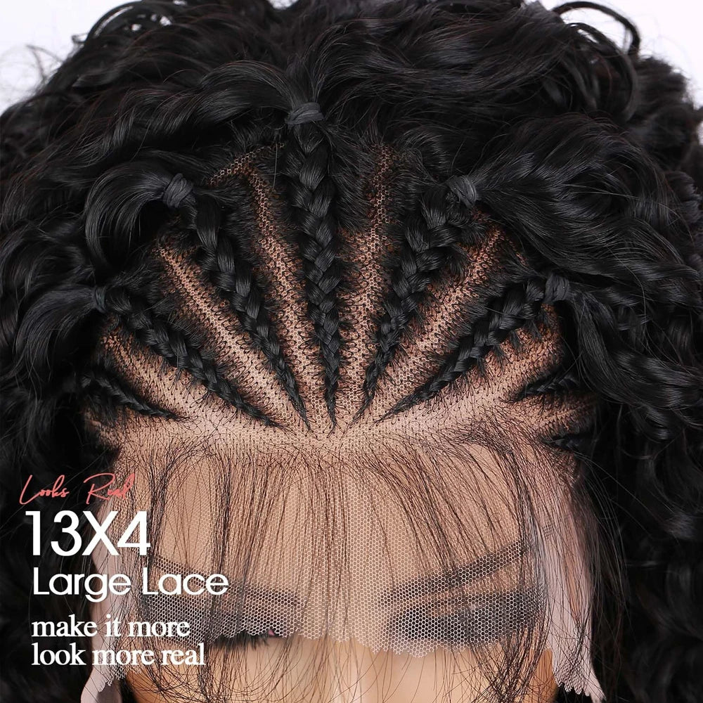 Kinky Curly Braided Lace Front Wig - JoySky Hair