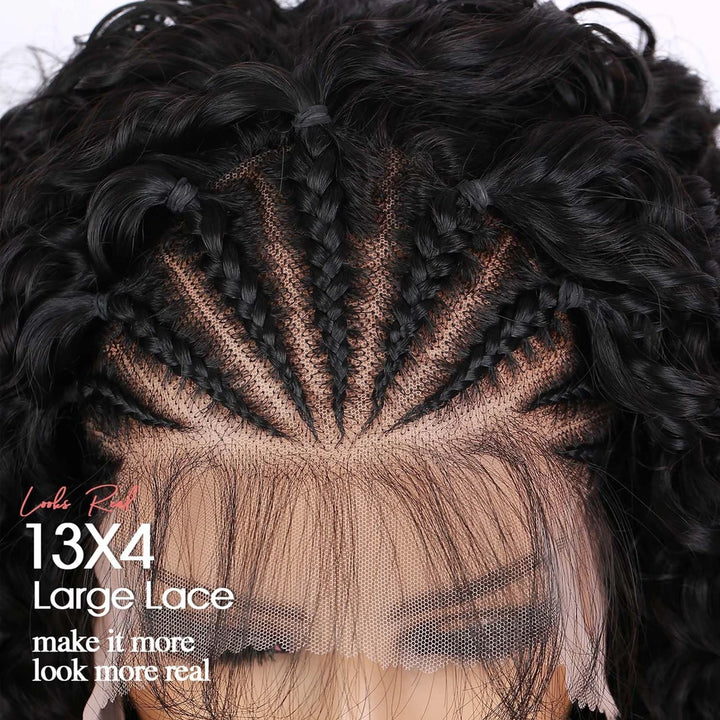 Kinky Curly Braided Lace Front Wig - JoySky Hair