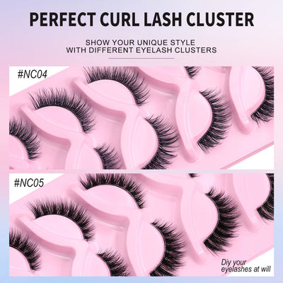 VELTRINAY Cat Eye False Eyelashes Natural Voume Fake Eyelash Faux Mink Eye Lashes Clear Eyelash Band Fake Lashes Makeup