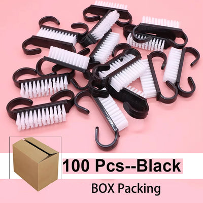 100pcs Cleaning Nail Brush Tools Colorful Plastic Dust Cleaner Brushes Nail Art Pedicure Powder Soft Remover Manicure Tools