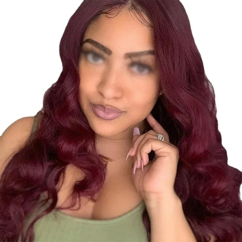 Wine Red Long Wavy Wig - JoySky Hair