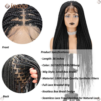 Synthetic Braided Wigs For Black Women Full Lace Wig Braid African Knotless Box Braids Hair Lace Front Wigs Cheap Cornrow Braids