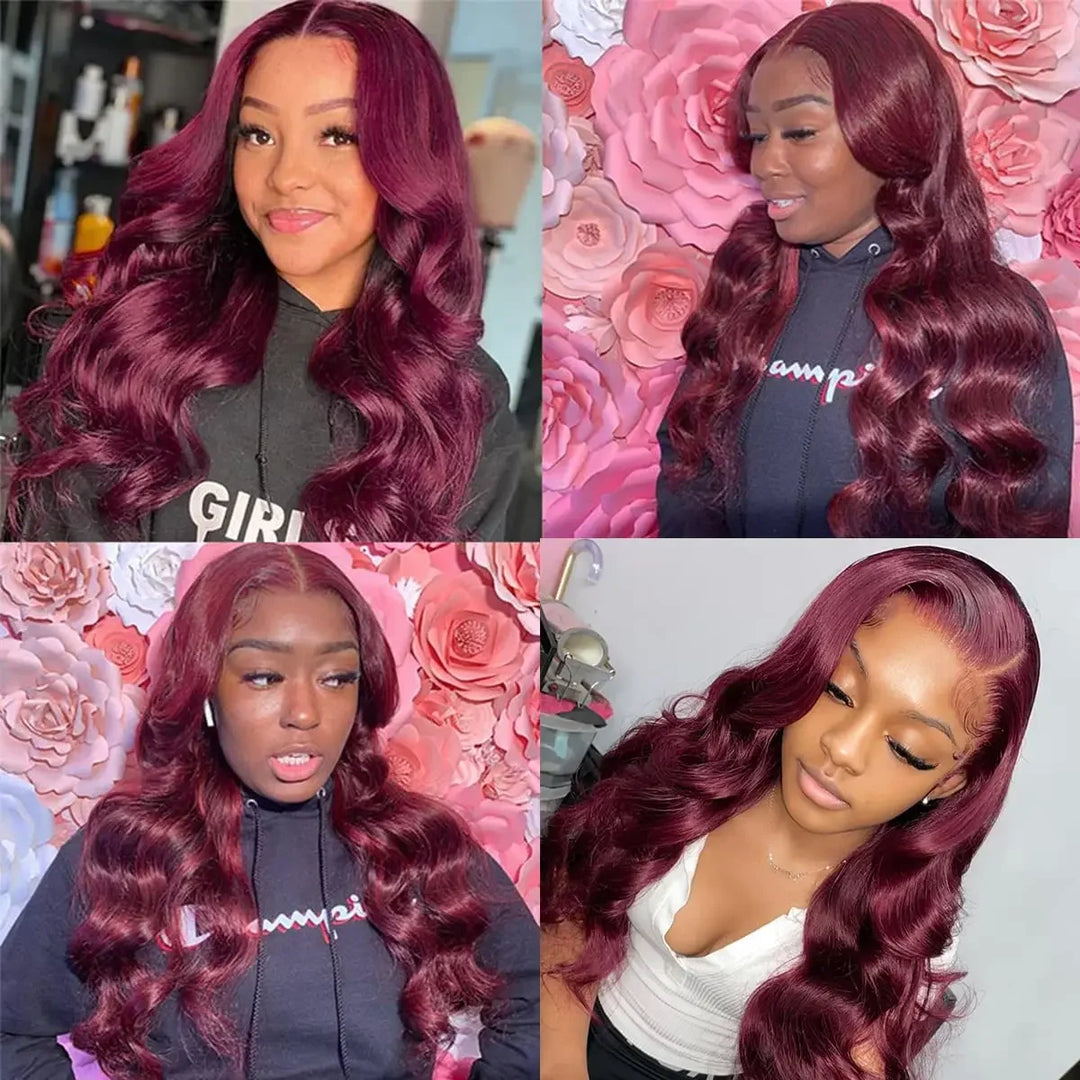 Burgundy Body Wave HD Lace Front Human Hair Wig
