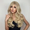 Natural Blonde Yellow Long Wavy Synthetic Hair Wigs