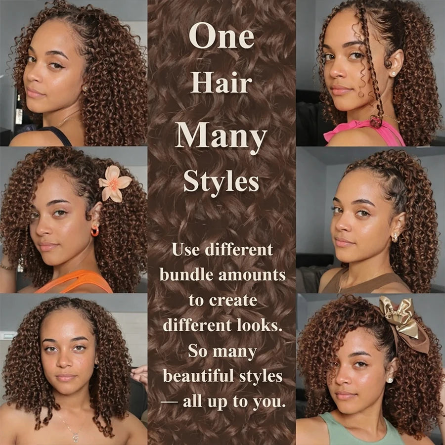 Chocolate Brown Deep Wave Human Hair Bundles