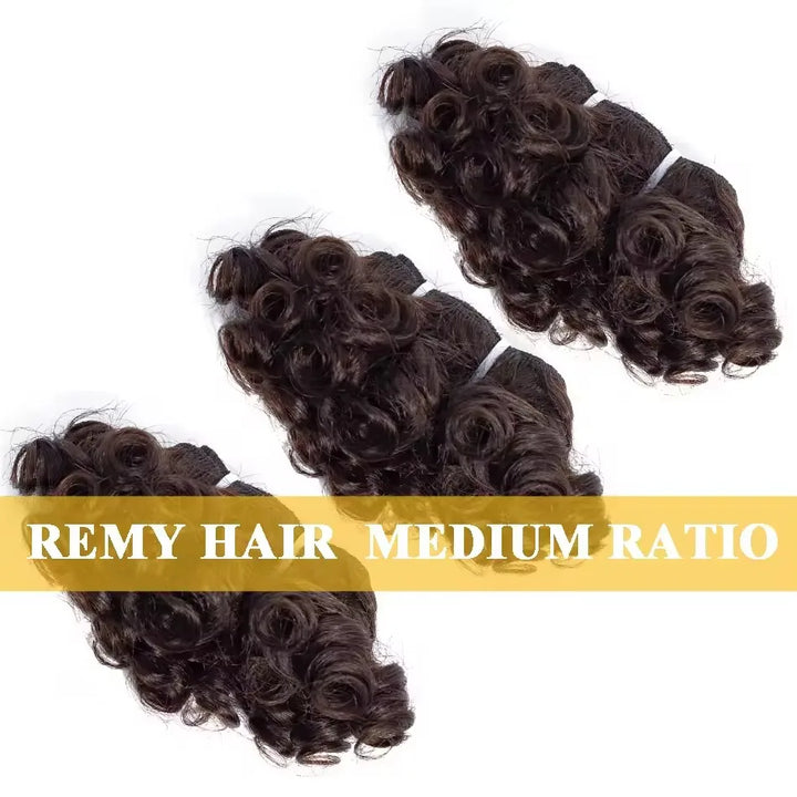 Short Bouncy Curly Human Hair Bundles - JoySky Hair