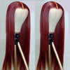 Peruvian Straight Hair Lace Front Wig Human Hair Wigs 99J Burgundy Pre-Plucked 13x4 Colored Lace Front Human Hair Wigs for Women