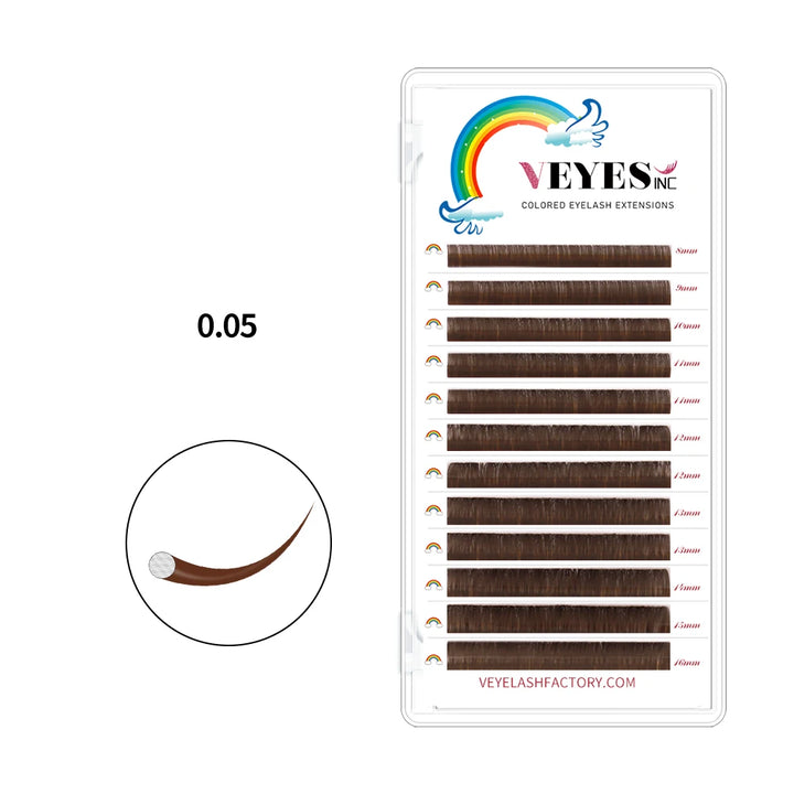 Latte Brown Volume Lash Extensions – 8–16mm