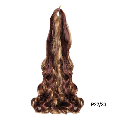 French Curls Braiding Hair Extensions Synthetic Hair Loose Wave Spiral Curl Braids High Temperature Ombre Pre Stretched Hair