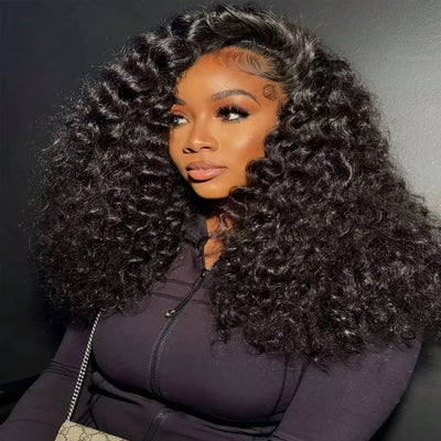 13x4 13x6 HD Transparent Lace Deep Wave Frontal Wig 40-42Inch JerrlyCurly Lace Front HumanHair Wig For Deep Curly Water Wave Wig