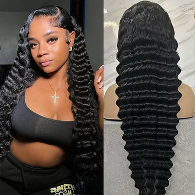 40 Inch Loose Deep Wave 13x4 13x6 Lace Front Human Hair Wigs 250 Density Water Curly Nature Wave HD Lace Frontal Wig Preplucked