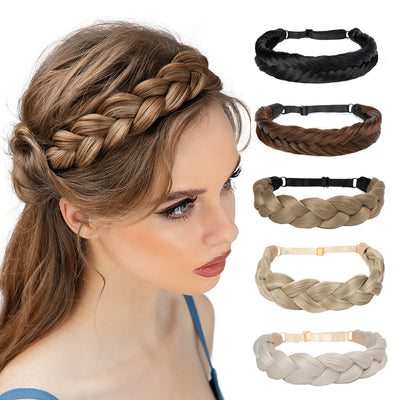 SARLA Synthetic Fishtail Braids Headband Hair With Adjustable Belt Plaited Hairband Bohemian Style Women Hairstyle Hairpieces