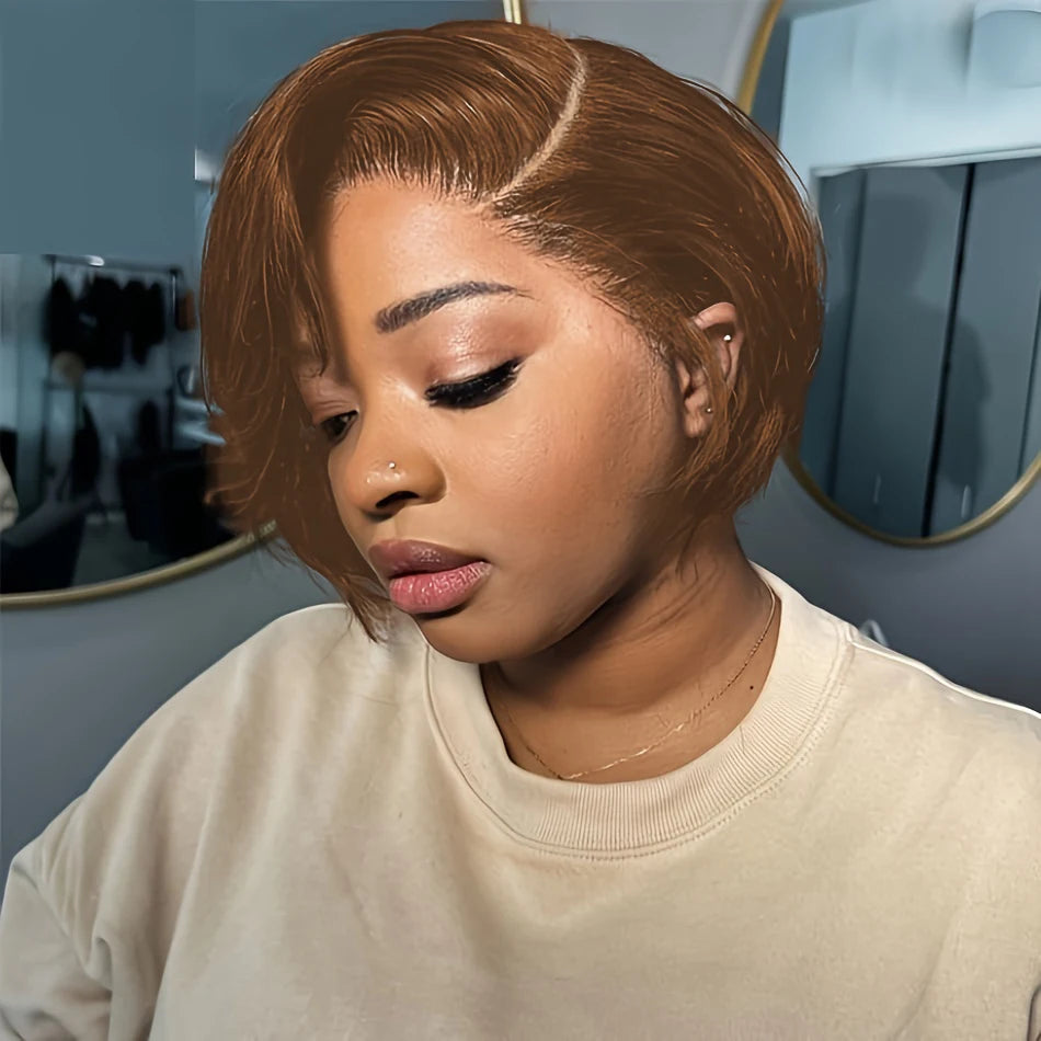 Straight Pixie Bob 13x4 Lace Front Human Hair Wig