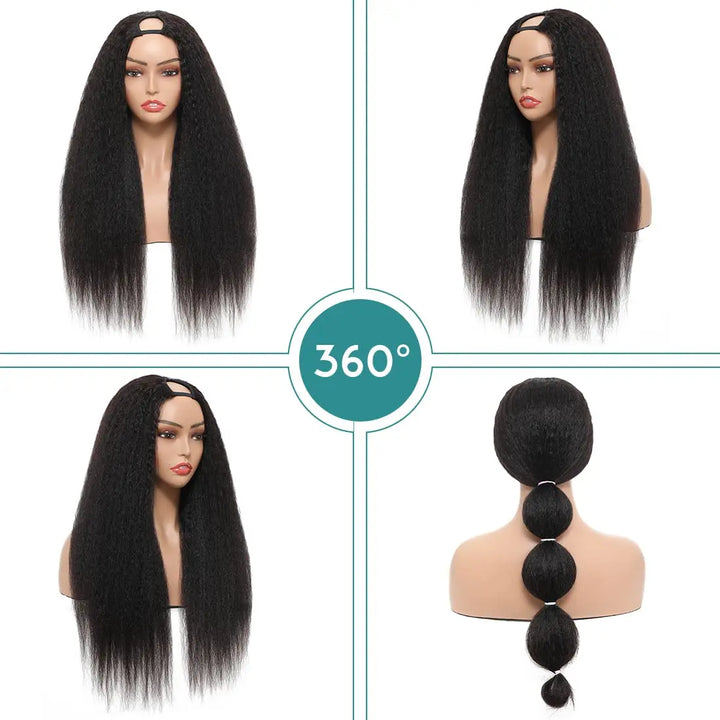 Kinky Straight U-Part Half Wig - JoySky Hair