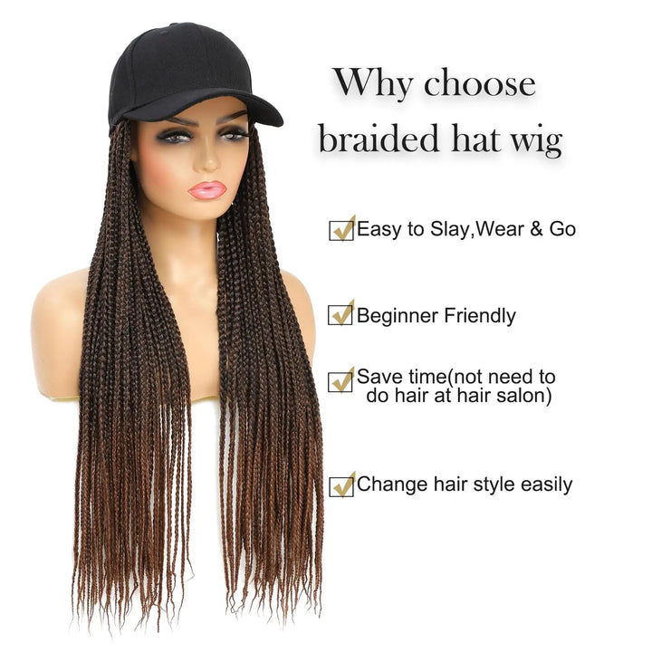 Baseball Cap with Braided Hair - JoySky Hair
