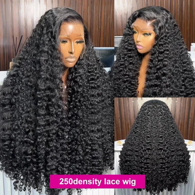 WIGIRL 30 40 Inch Deep Wave Curly 13x4 Lace Frontal Wigs 13x6 HD Transparent Lace Frontal Human Hair Wig Water For Women