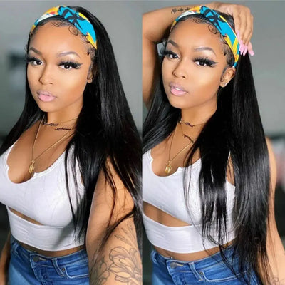 Headband Wig Human Hair Deep Wave Wig 250% Straight Body Wave Human Hair Wigs Half Kinky Cury Wig Brazilian Ready To Wear Wig