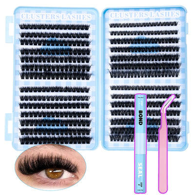 Lashes Cluster DIY Lash Extension Mixed Tray Clusters Eyelashes Soft Natural Individual Lashes Reuseable With Lash Tweezer