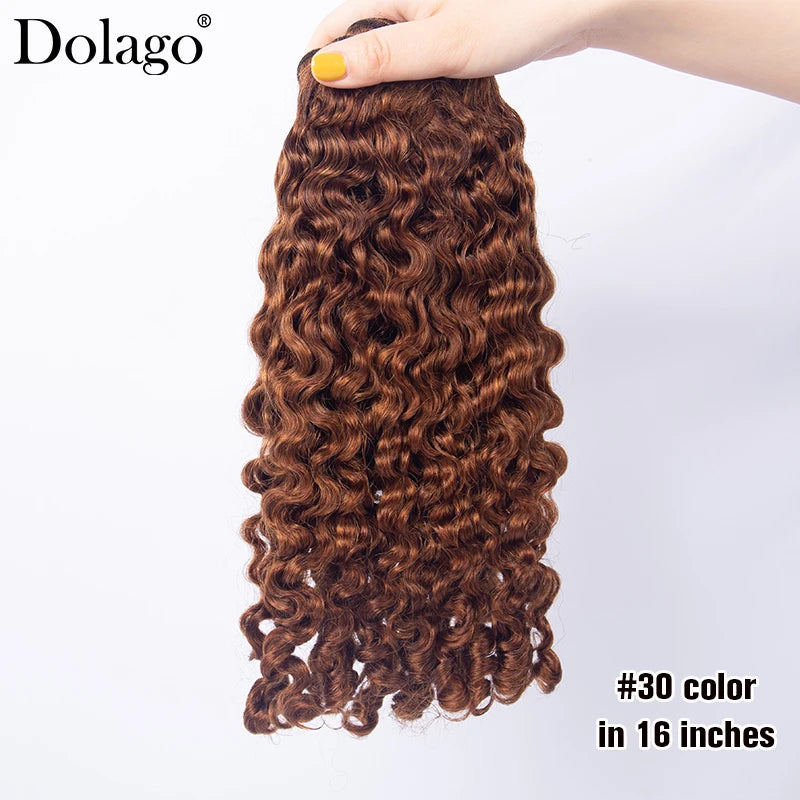 Chocolate Brown Deep Curly Human Hair Bundles - JoySky Hair